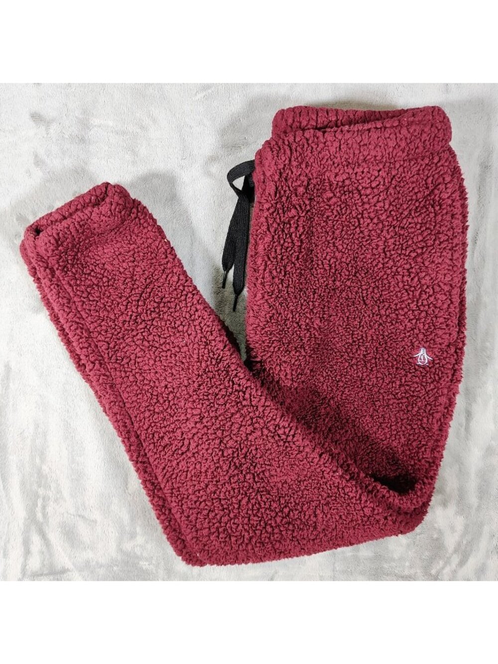 Original Penguin by Munsingwear Red Sherpa Fleece Mens Pajama Pants (Size Small)